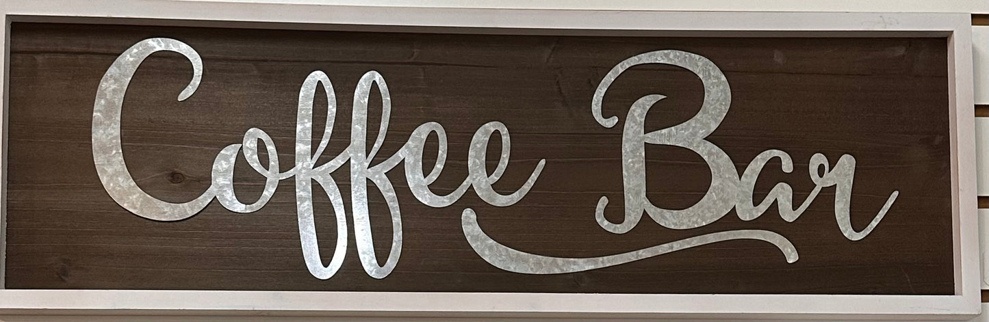 COFFEE BAR WOOD FRAMED PLQ-5315
