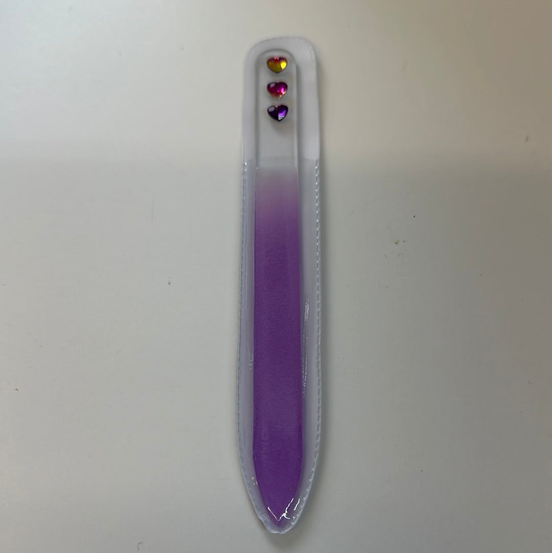 RHINESTONE HEART GLASS NAIL FILES-1467
