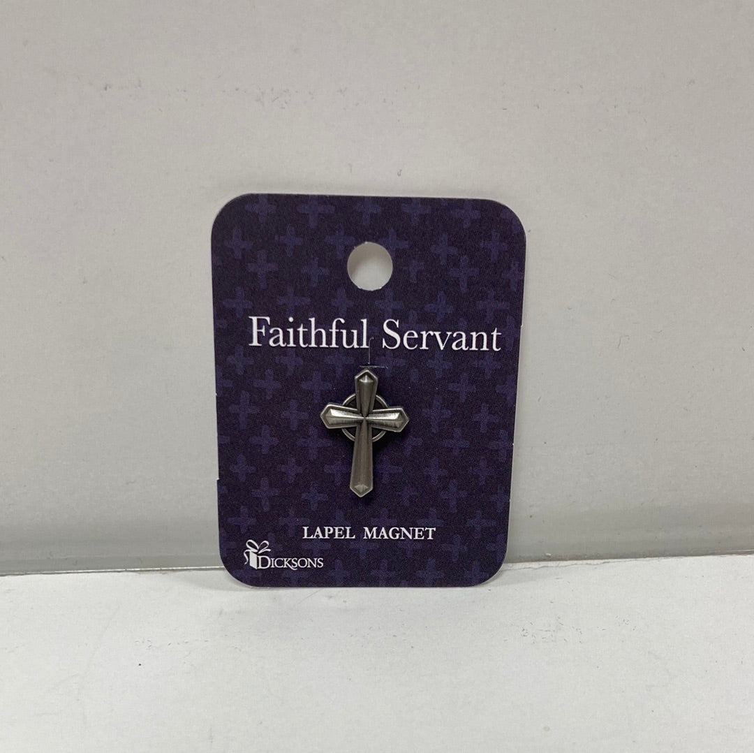 FAITH SERV CROSS MAG LAPEL PIN-6039