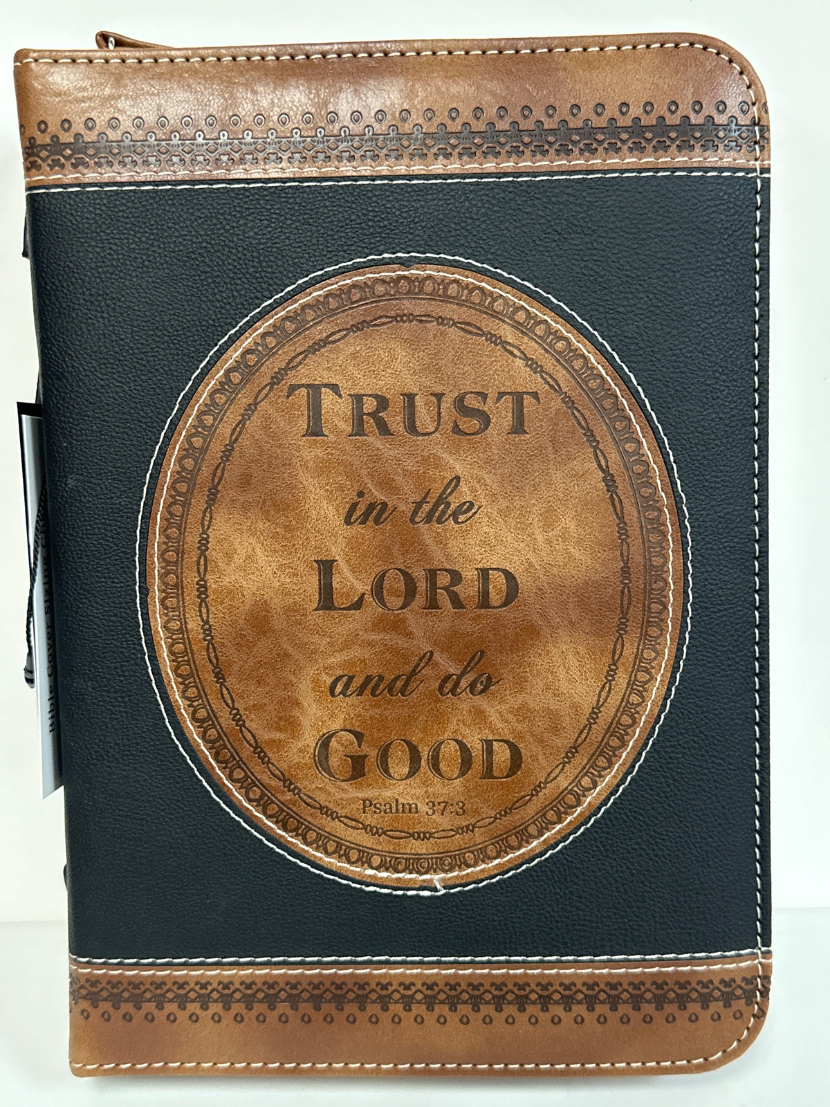 TRUST BRN/BLK LG BIBLE COVER-3717