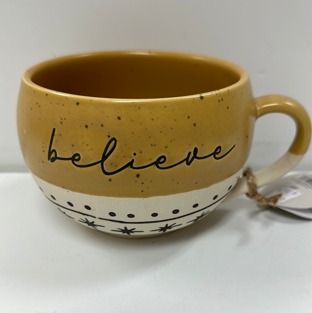 BELIEVE STONEWARE MUG-8368