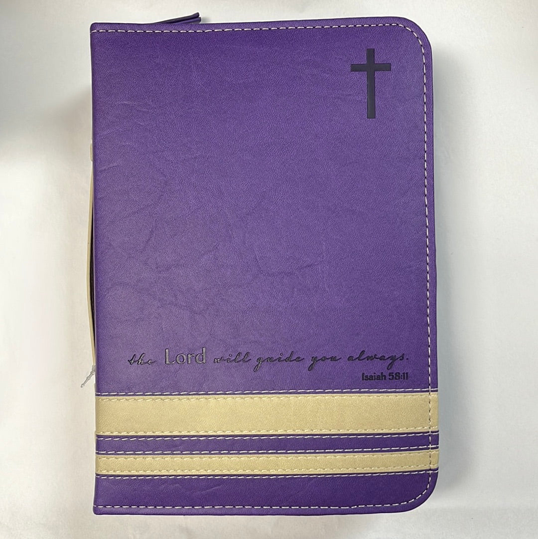 PURPLE W/CREAM STRIPE LG BC-3793