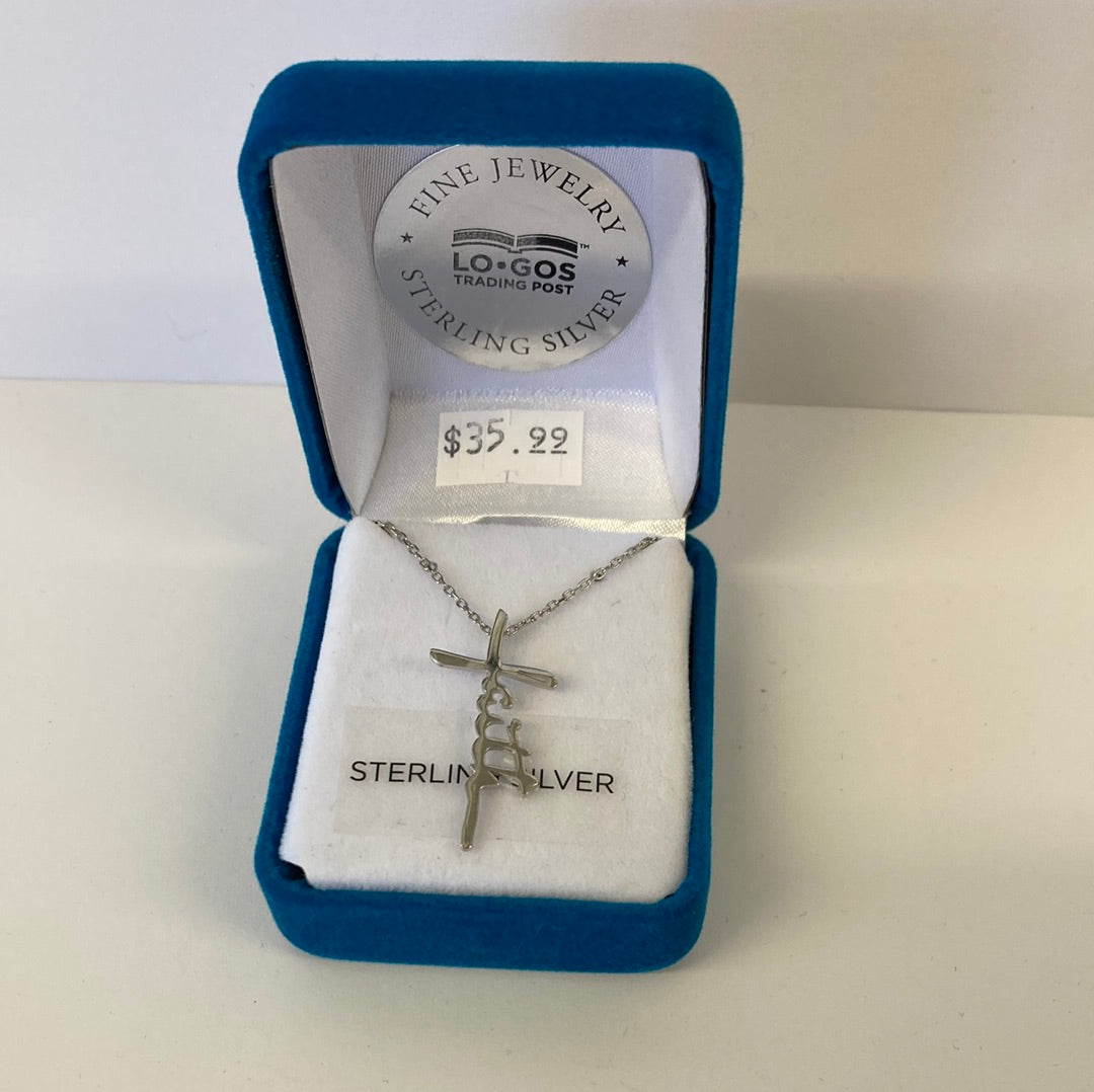 FAITH WORD CROSS PEND ST SIL NK-4719