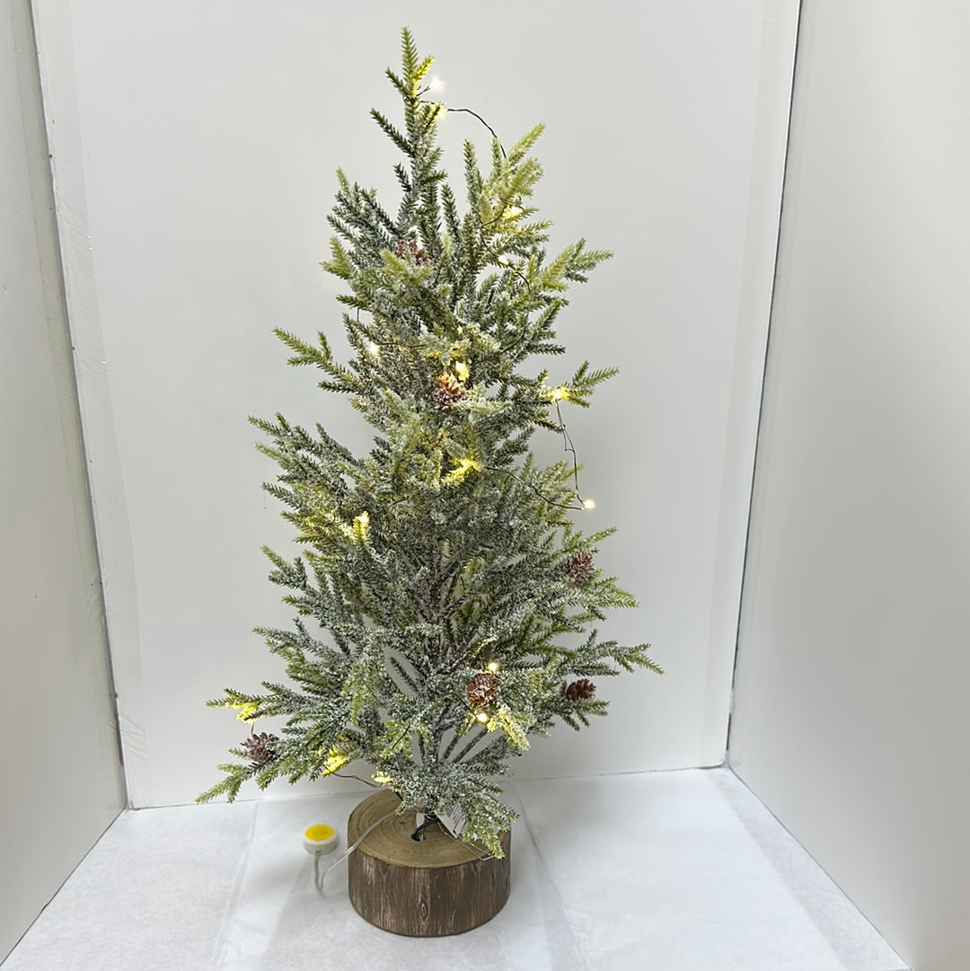 SNOWY PINE TREE W/LIGHTS BATT-9451
