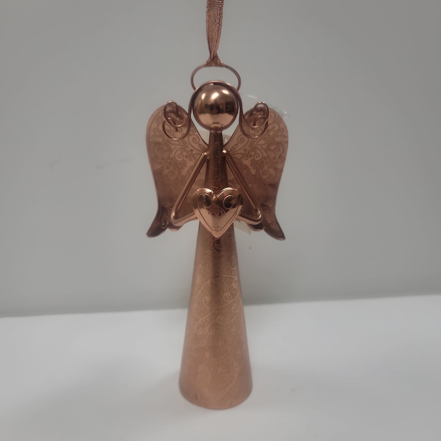ROSE GOLD ANGEL BELL HEART 8 IN-2227