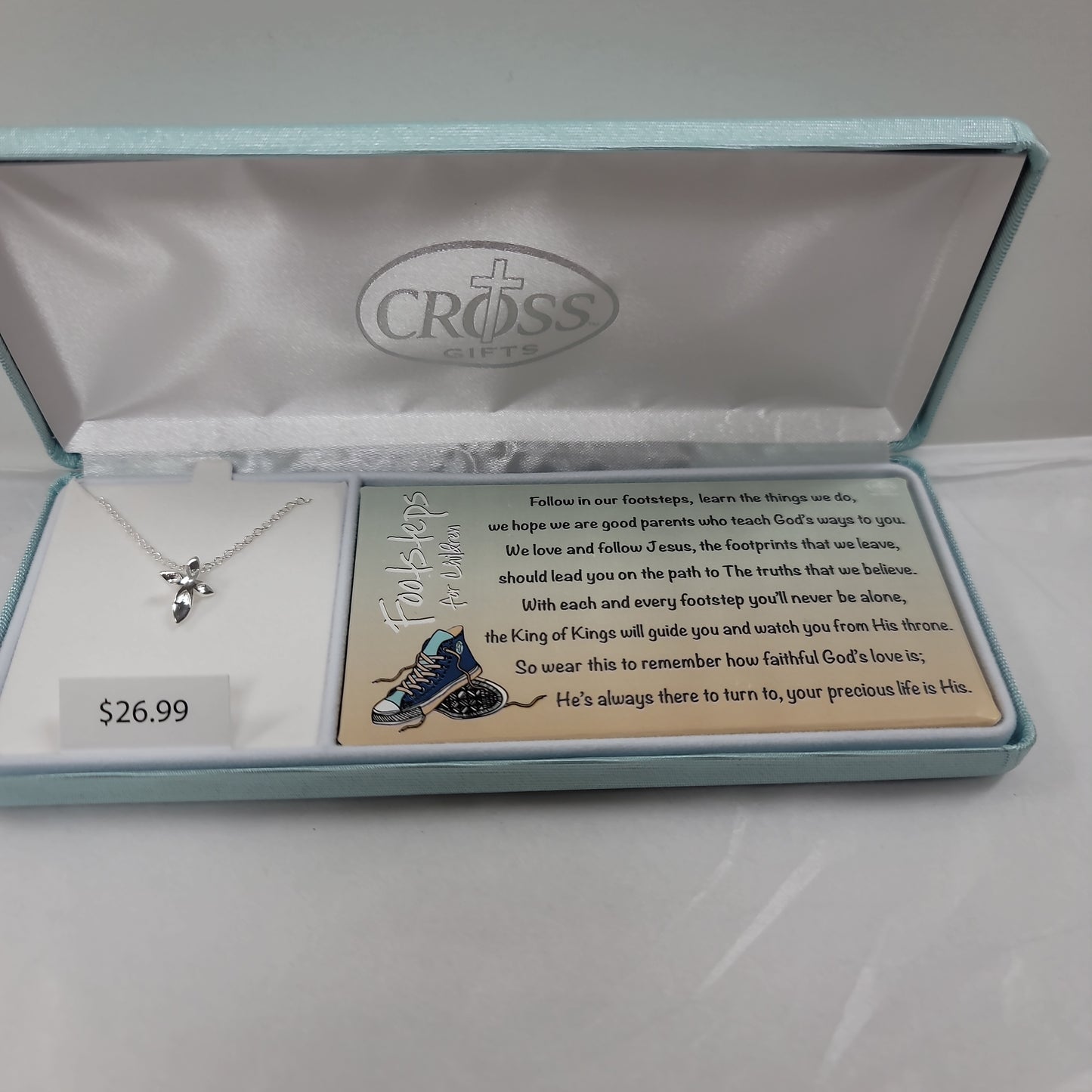 FOOTSTEPS PETAL CROSS SP NECKL-1405 : 18 IN