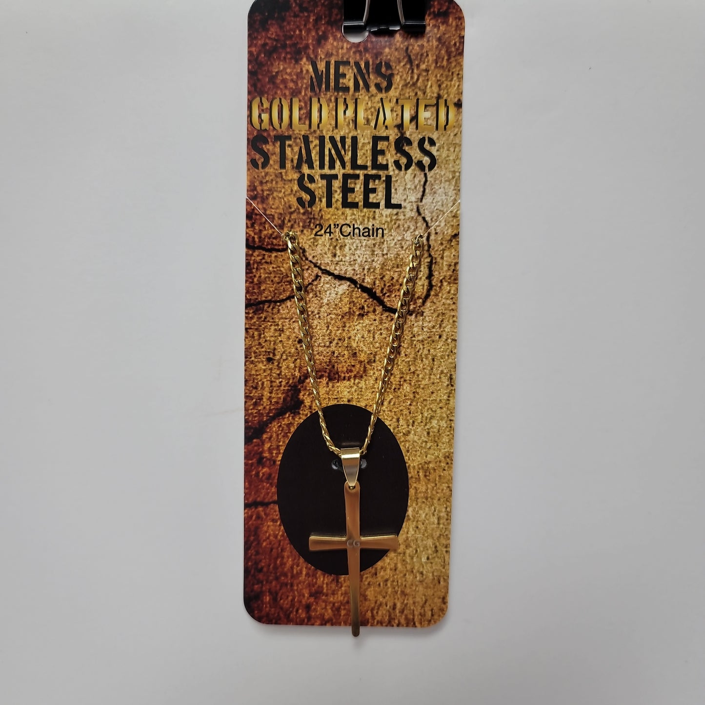 TAPER CROSS GP SS NECKLACE-4796 : 24 IN