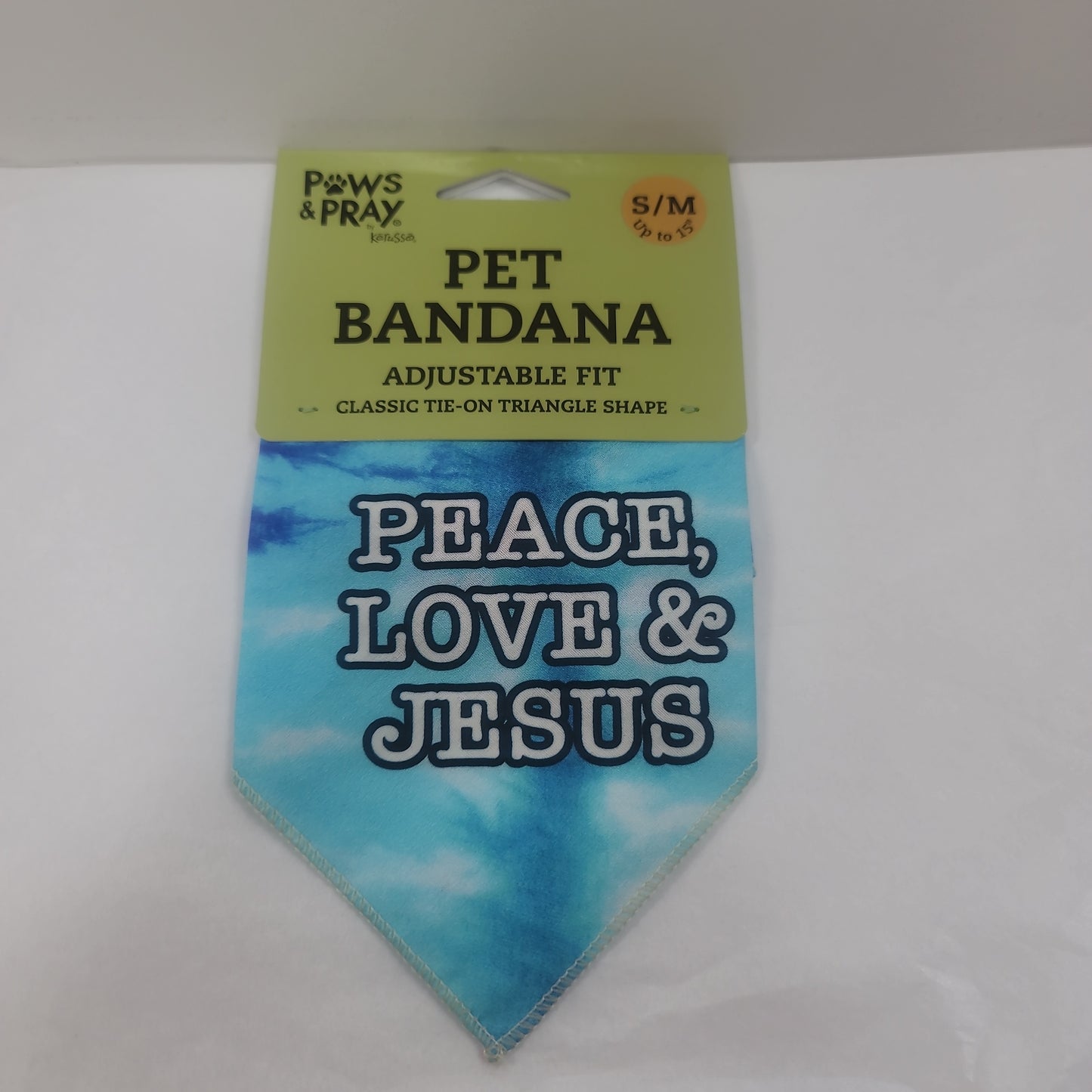 PEACE LOVE JESUS SM/MD BANDANA-3657