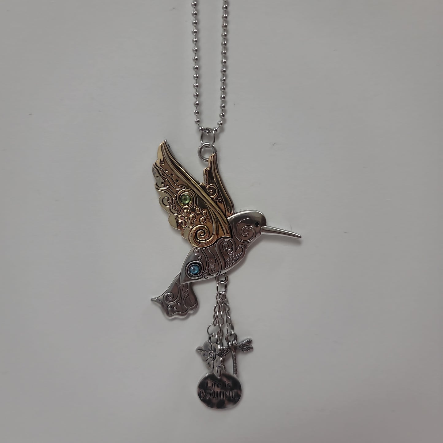 HUMMINGBIRD/LIFE IS CAR CHARM-7984