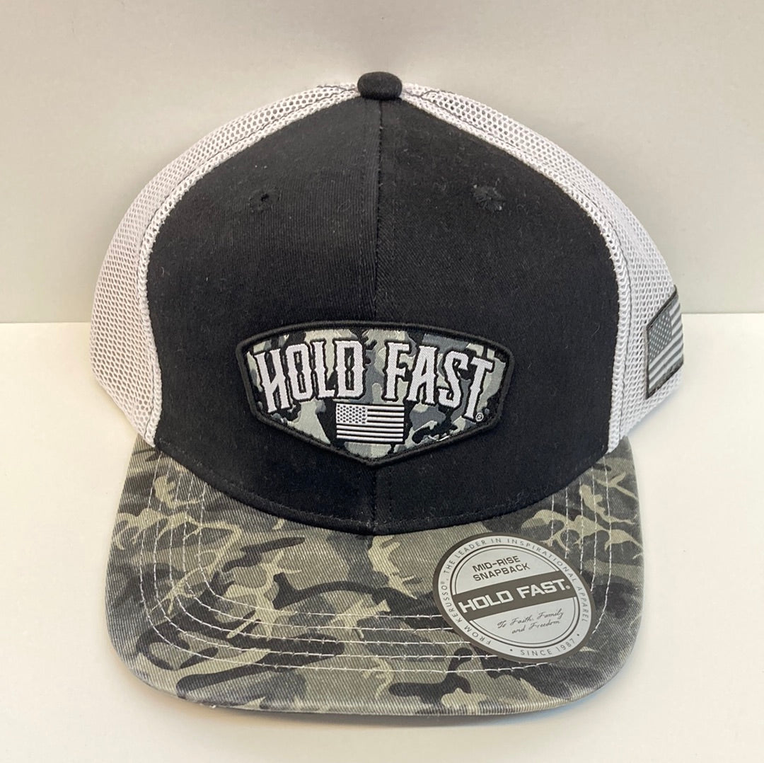 BLACK CAMO CREST HOLD FAST CAP-4613