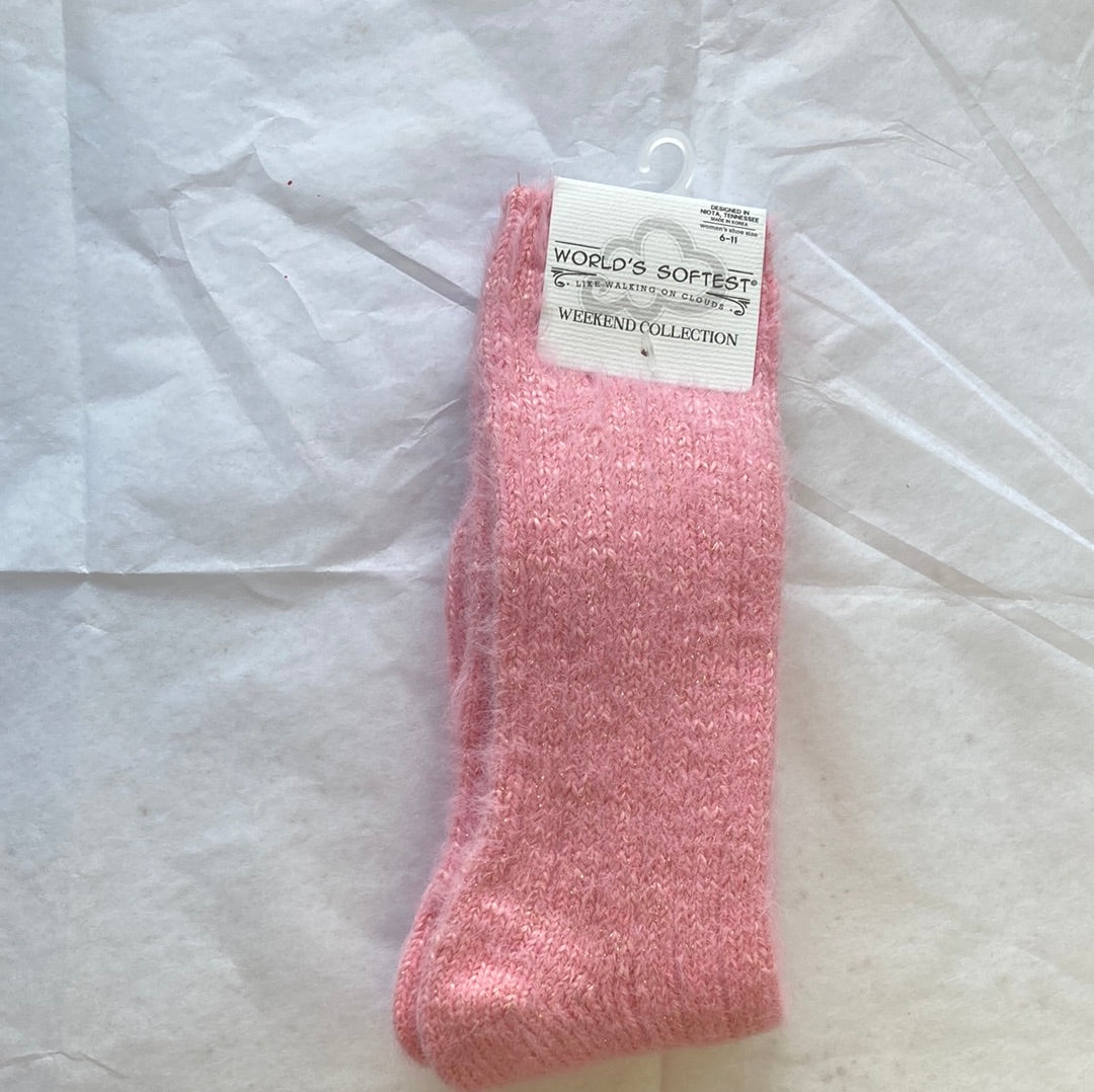LADIES SOCKS/CANDY PINK 117