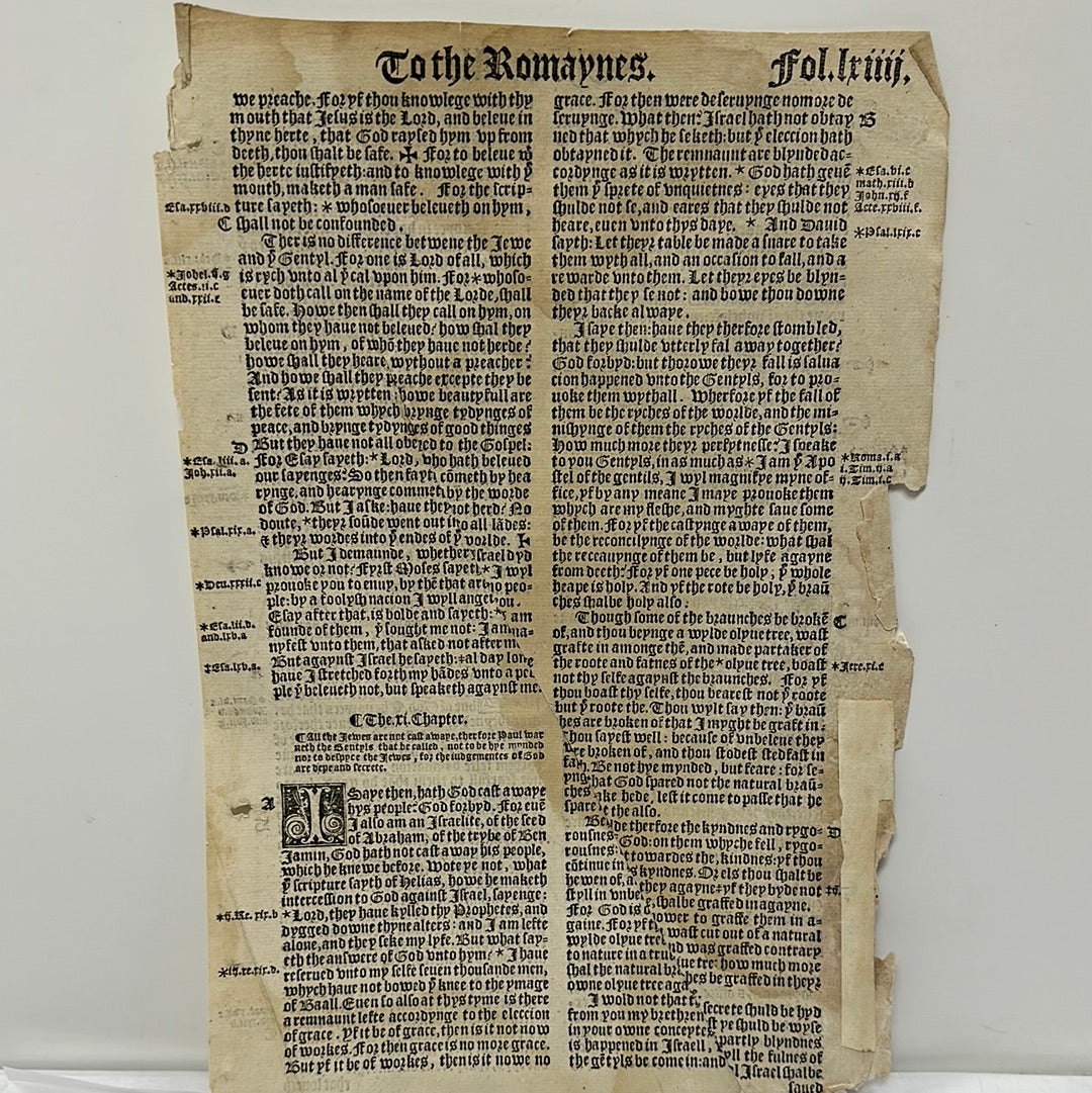 1540 Great Bible Second Edition pages (we pick the page)