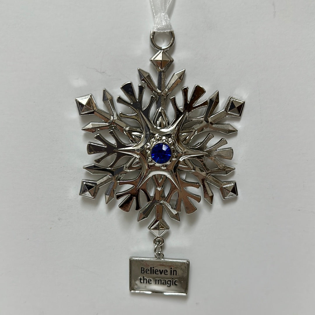 BELIEVE SPIN SNOWFLAKE ORNAMENT-6354