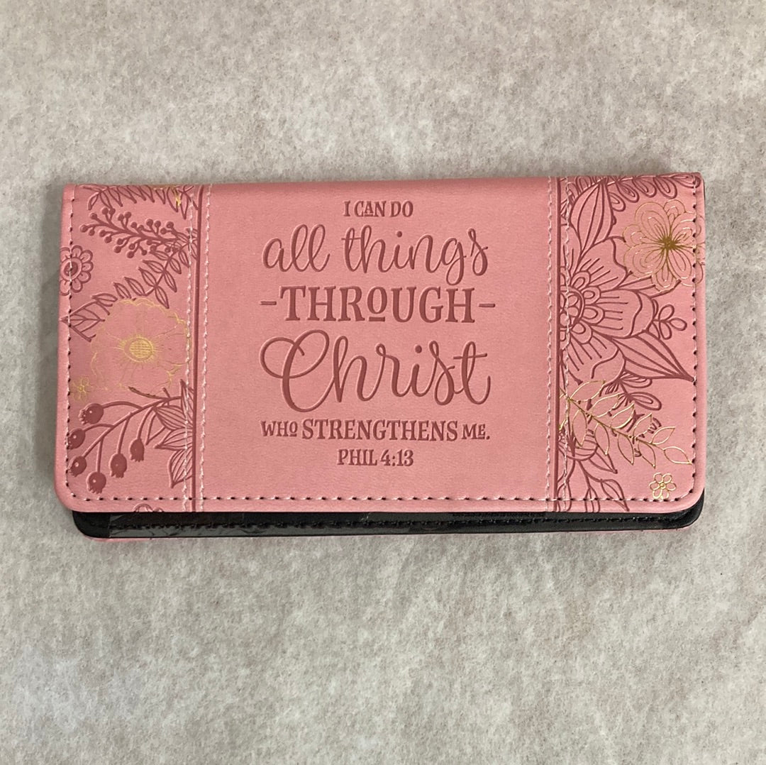 I CAN DO PINK FLORAL CHECKBOOK COV-0258