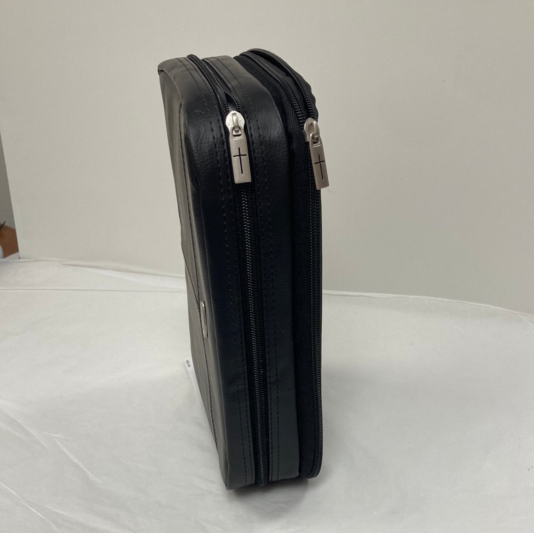 TWO FOLD LUX LEATH ORG LG BLK-4112