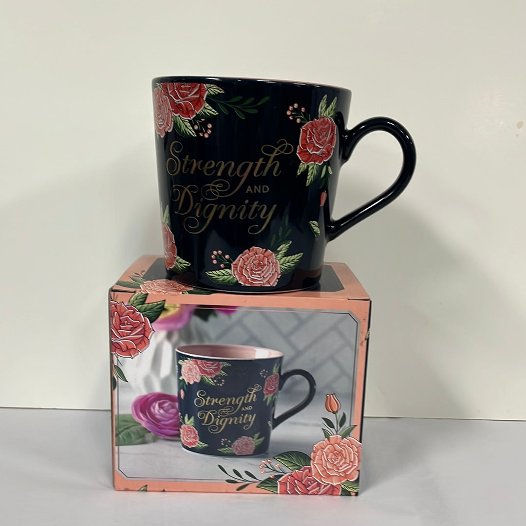 STRENGTH & DIGNITY PINK/NAVY MUG