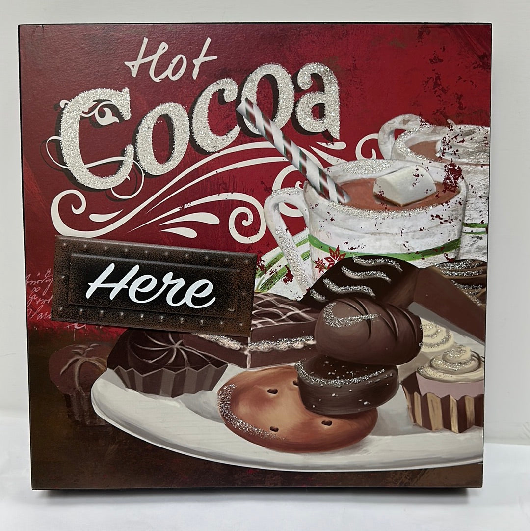 HOT COCOA WOOD TABLE SIGN-0652