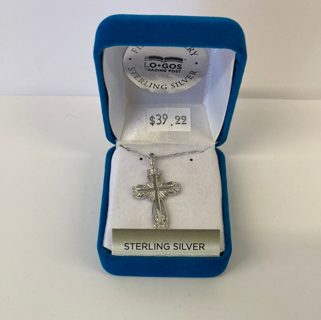 STERLING NECKLACE/ELEGANT CROSS-5322