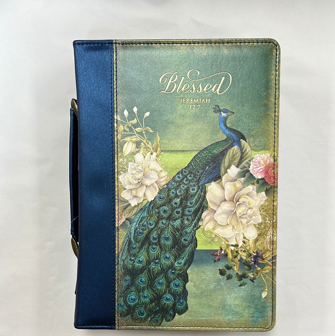 BLUE/PEACOCK LG BIBLE COVER-2684