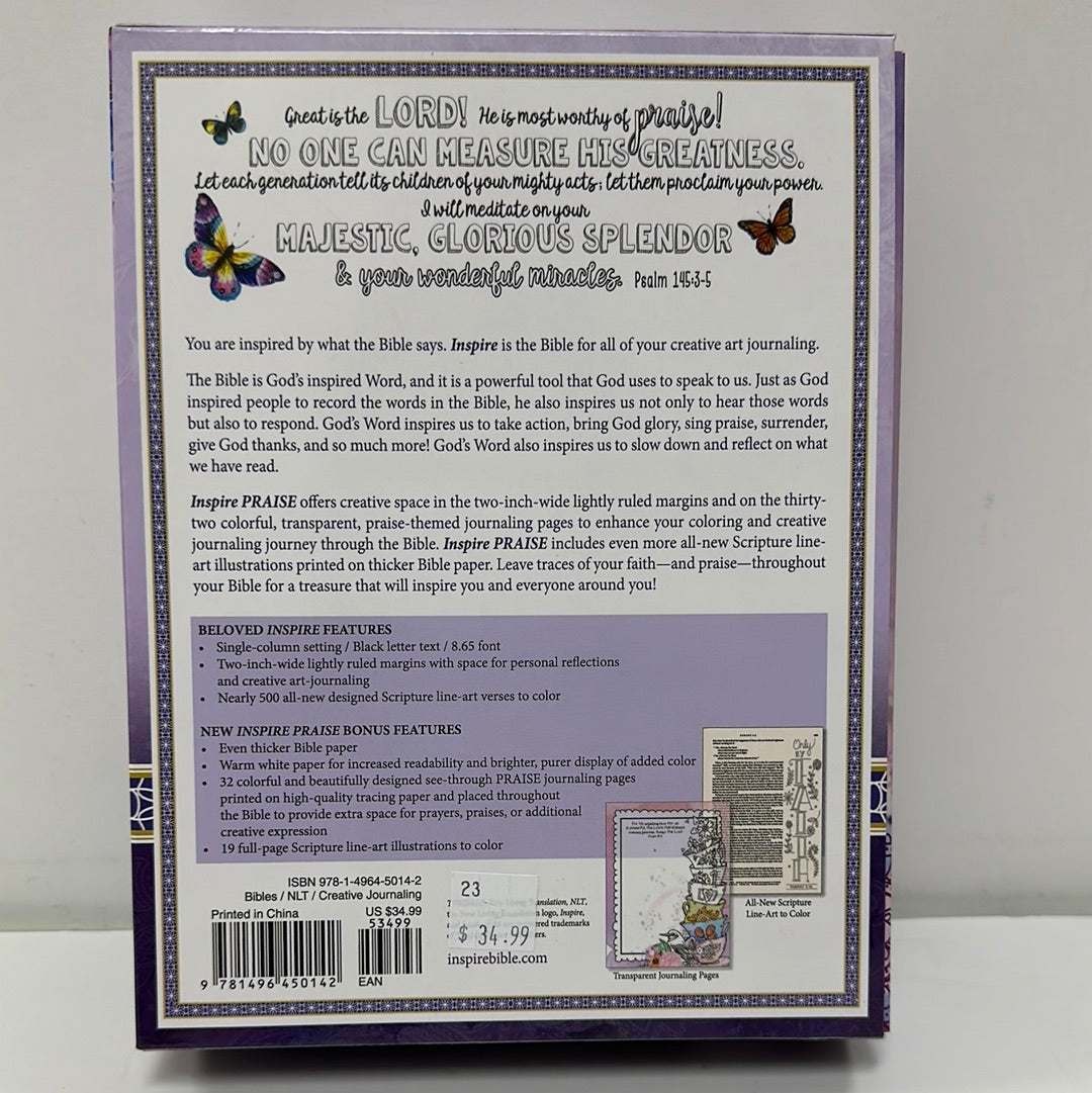 NLT INSPIRE PRAISE BIBLE SOFTCV-0142