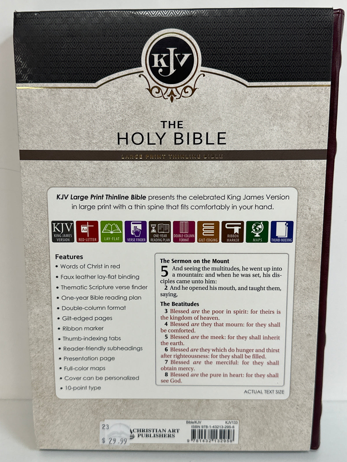 KJV LARGE PRINT THINLINE BIBLE BURGUNDY-2958