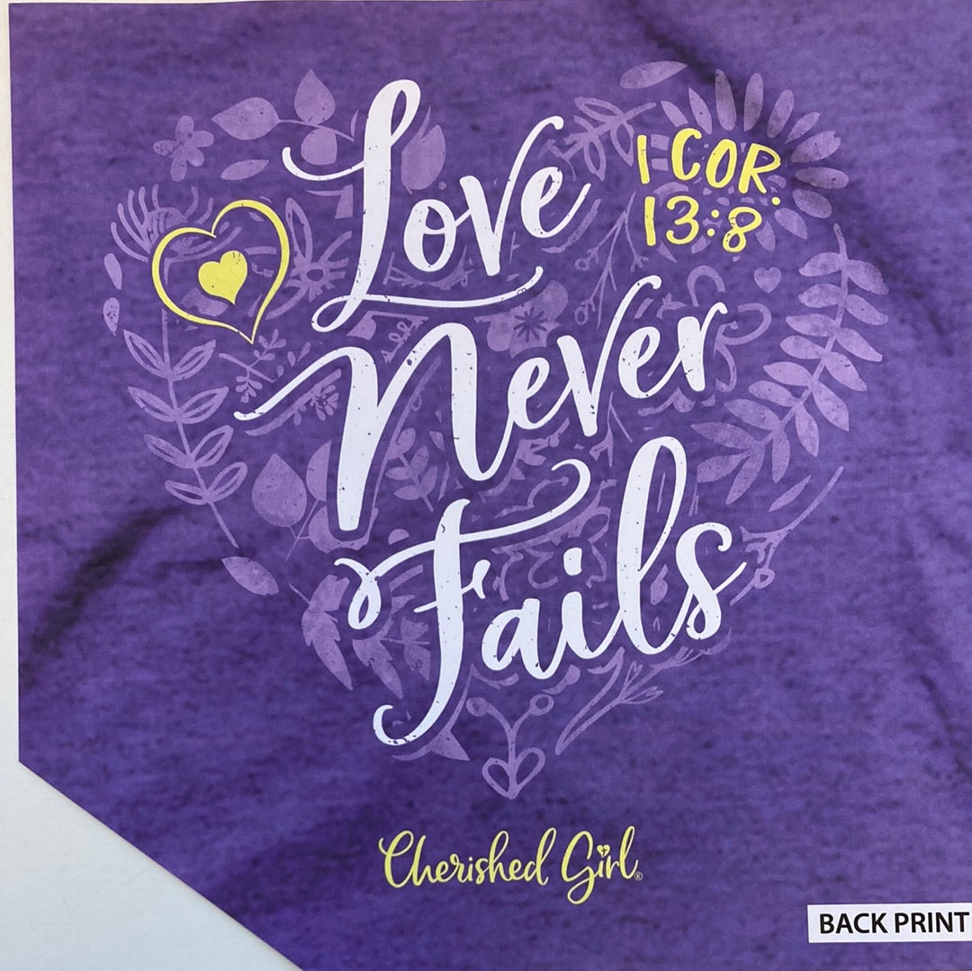 LOVE NEVER FAILS FLORAL CHER GIRL TEE SM-5127