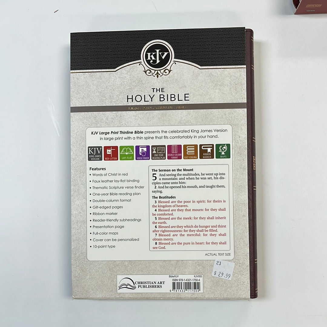 KJV LG PRINT THINLINE BIBLE BRN-7504