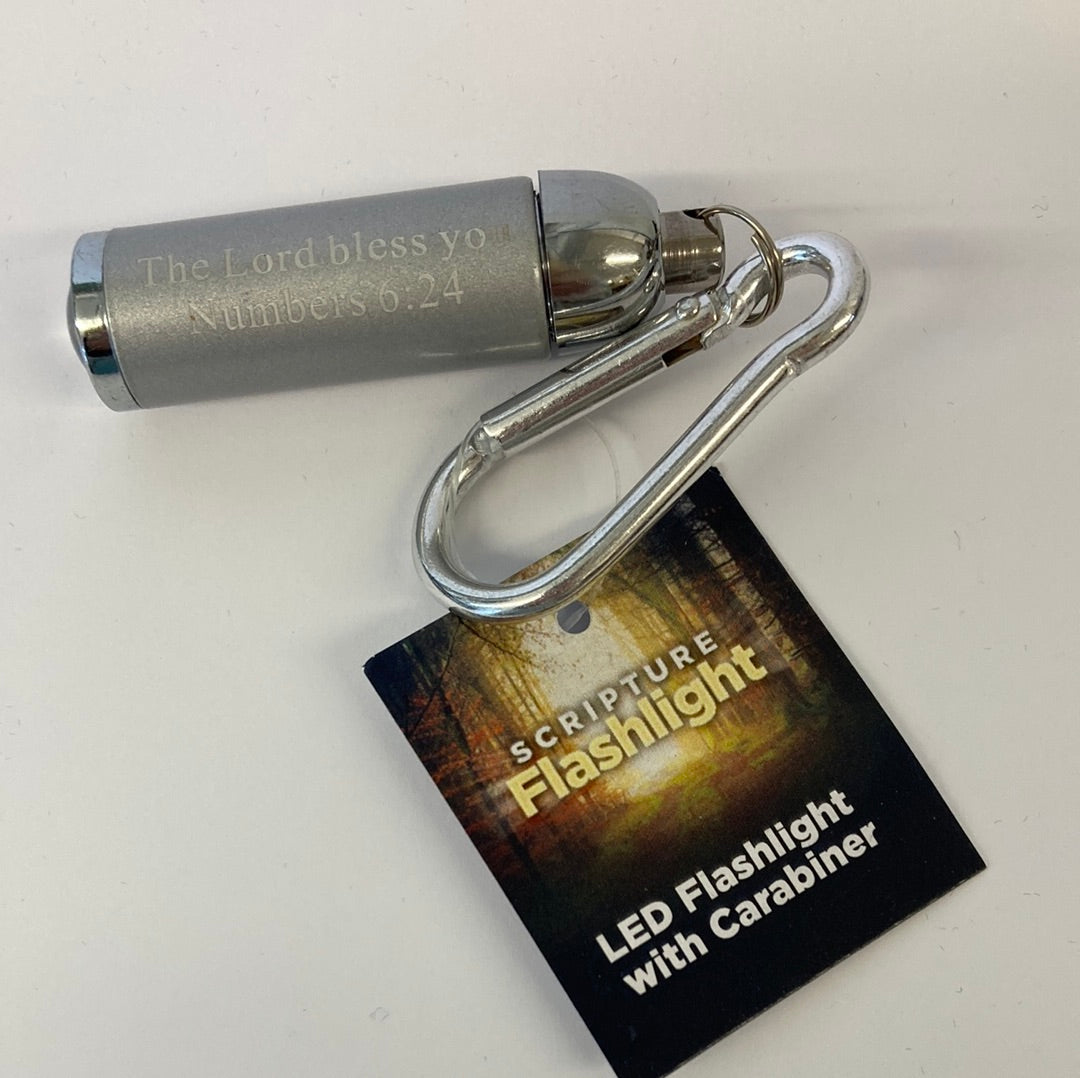 LED FLASHLIGHT/CARABINER SILVER-8807
