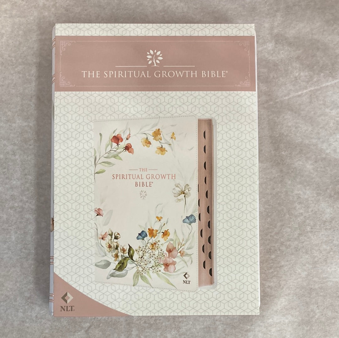 NLT SPIRITUAL GROWTH BIBLE CREAM FLORAL-1319