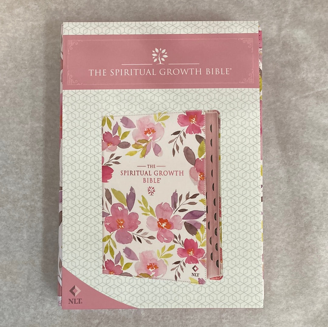 NLT SPIRITUAL GROWTH BIBLE PINK/PURPLE FLORAL