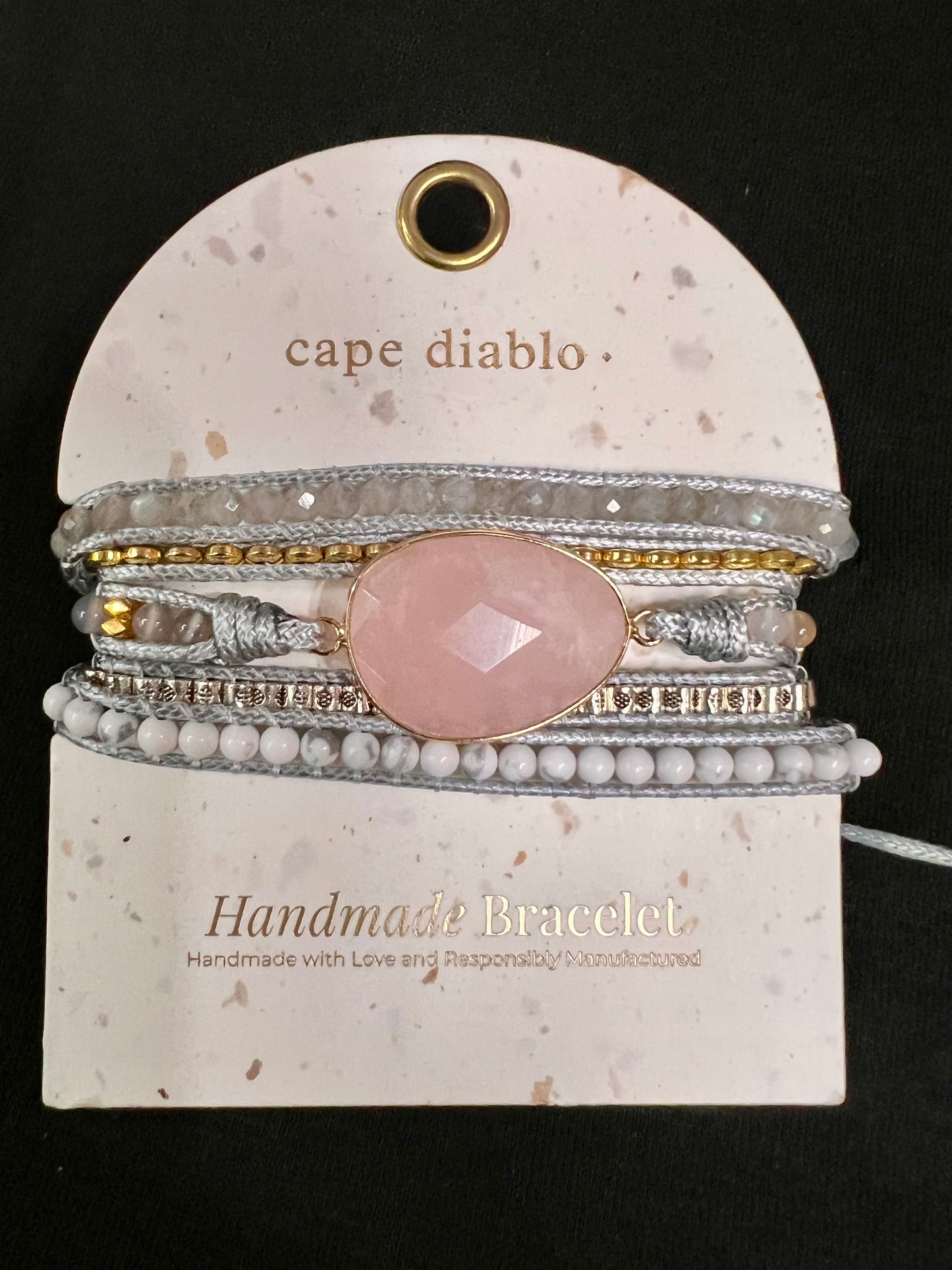 ROSE QUARTZ LOVING WRAP BRACELET-3331