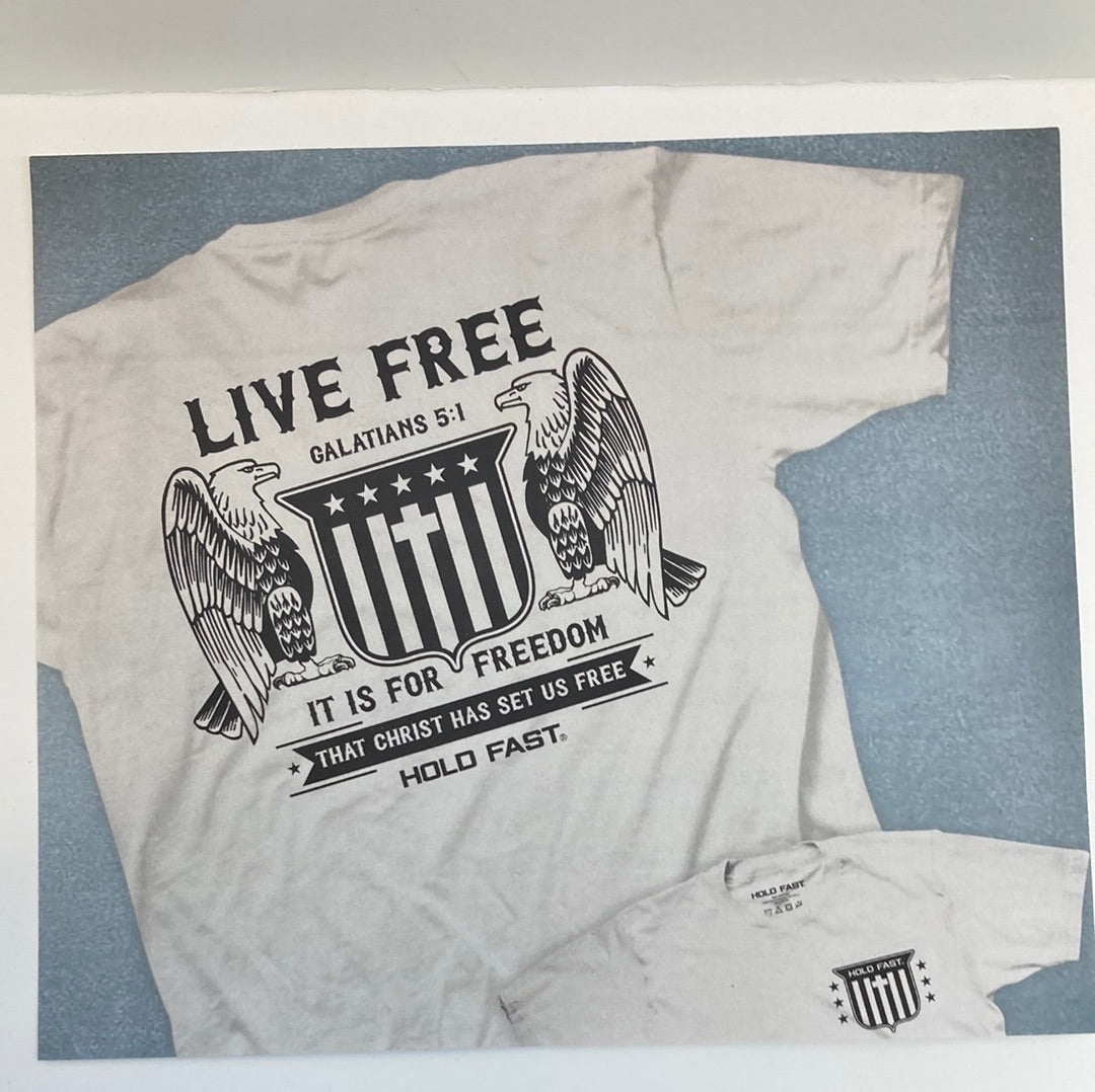 LIVE FREE EAGLES HOLD FAST TEE LG-6179