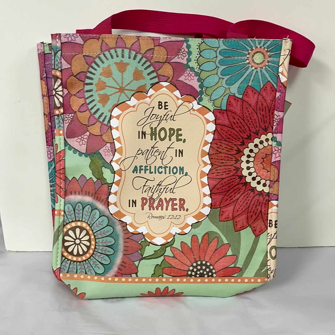 JOYFUL FLOWER BIBLE STUDY TOTE-6972