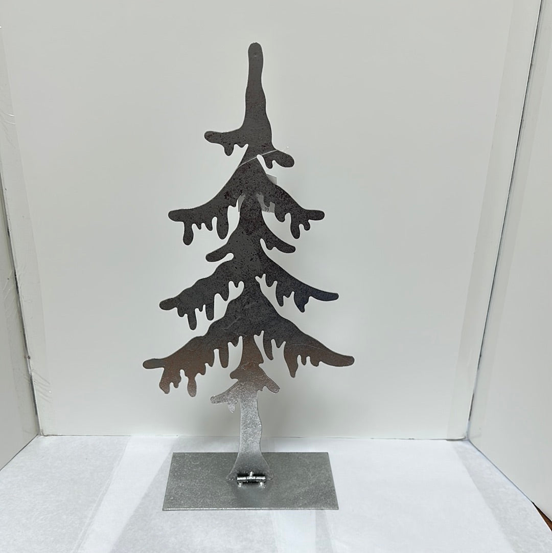 METAL LASER CUT SILVER TREE-3277