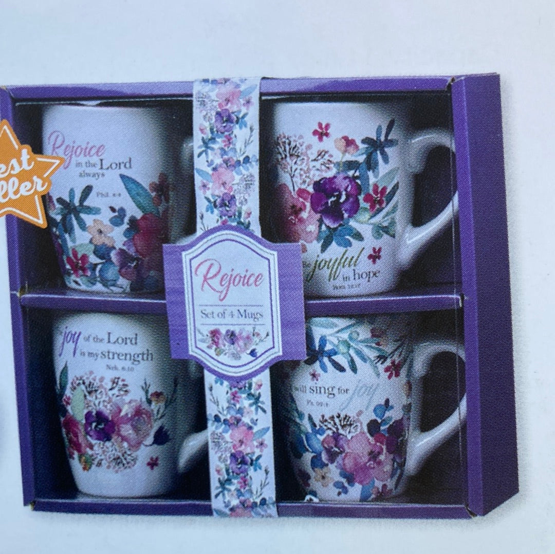 REJOICE & JOY SET/4 MUGS-2534