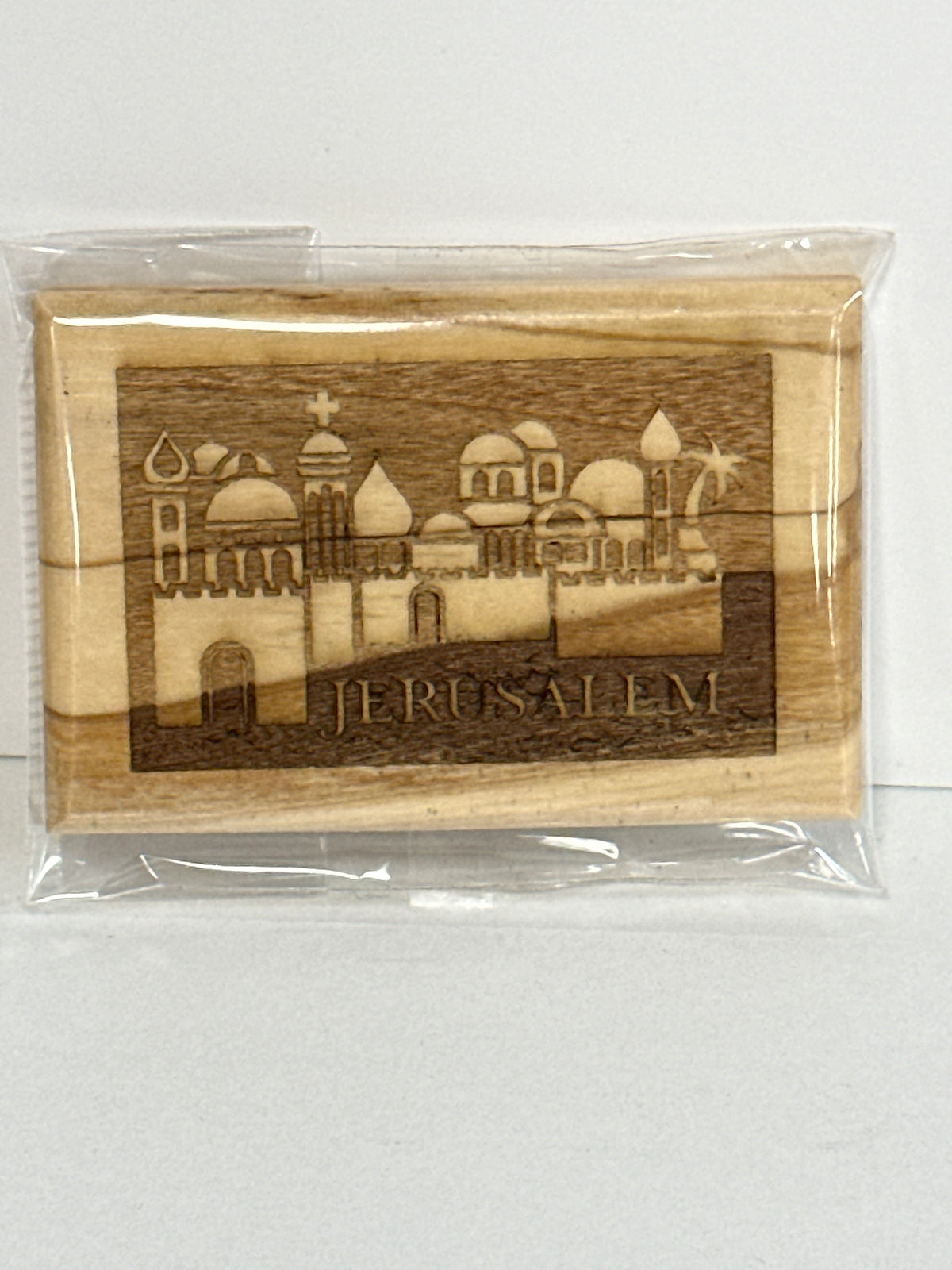 JERUSALEM CITY 3D OLIVE WOOD MAGNET-2215