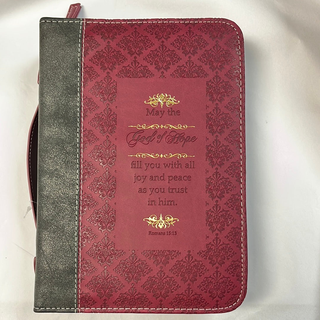 ROM 15:13 BLK/BURG LG BIBLE COV-4449