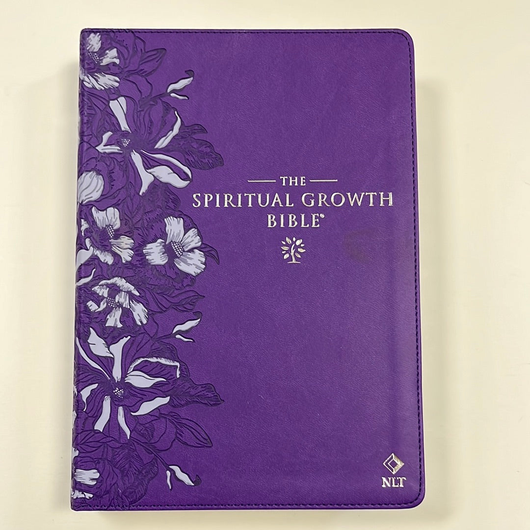 NLT SPIRITUAL GROWTH BIBLE PURPLE FLORAL