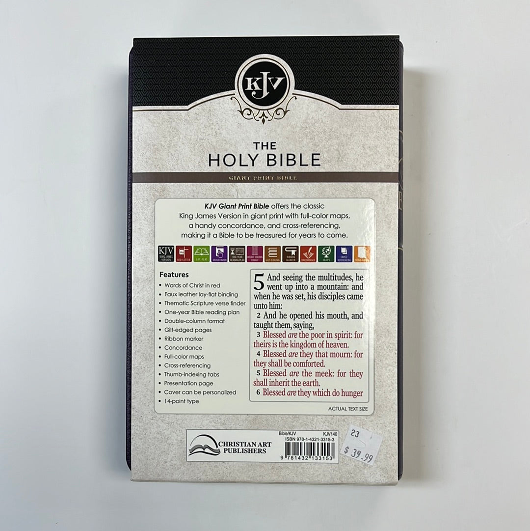 KJV GIANT PRINT BIBLE PURPLE IN-3153