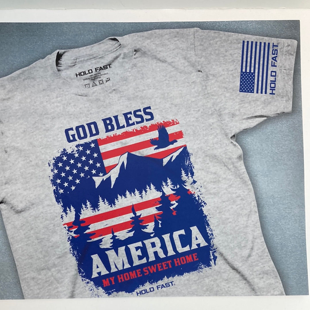 GOD BLESS AMERICA SCENE HOLD FAST TEE LG-6230
