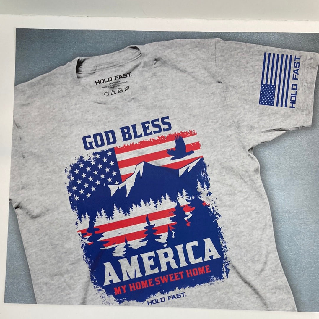 GOD BLESS AMERICA SCENE HOLD FAST TEE 3X-6261
