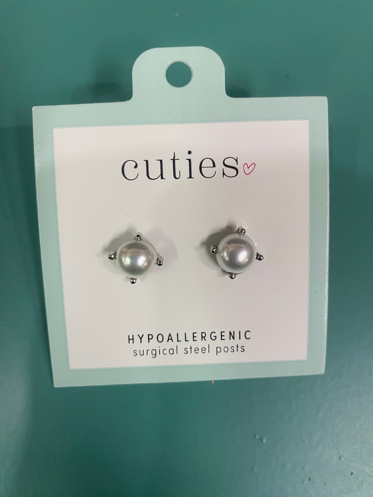 PEARLS IN SILVER SETTING EARRINGS-1847