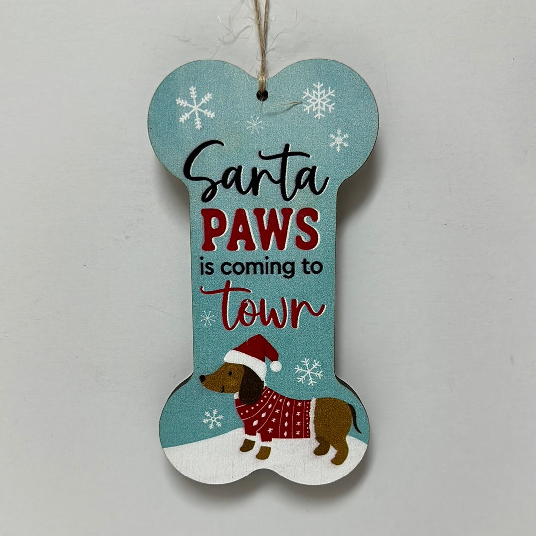 SANTA PAWS ORNAMENT-3293
