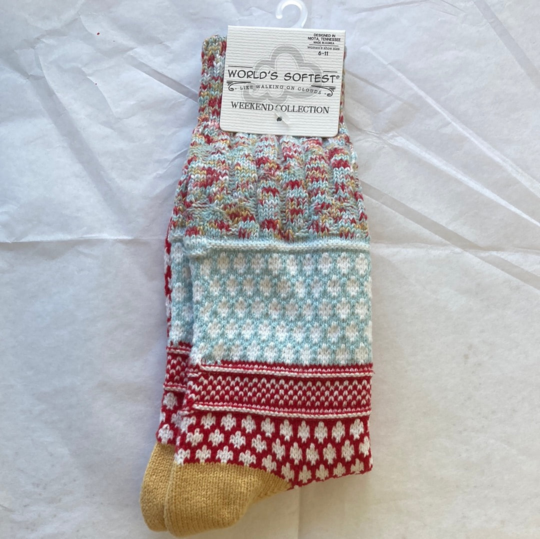 LADIES SOCKS/WONDERLAND MULTI 328