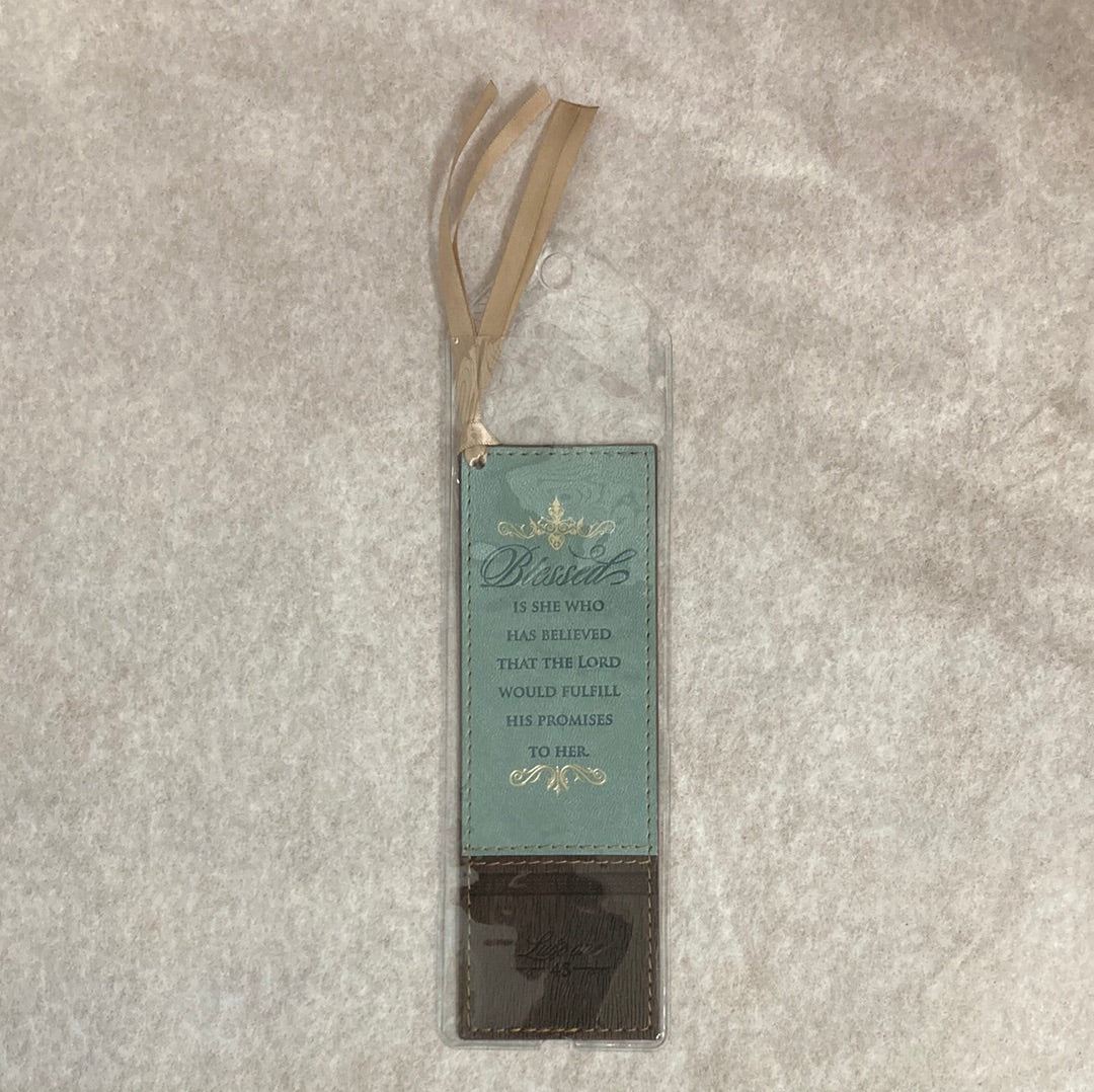 BLESSED IS SHE FAUX LEATHER BOOKMARK -9015