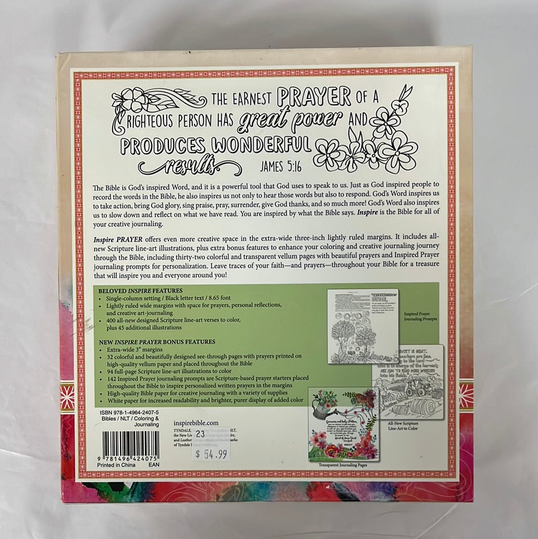 NLT INSPIRE PRAYER BIBLE CHAMP-4075