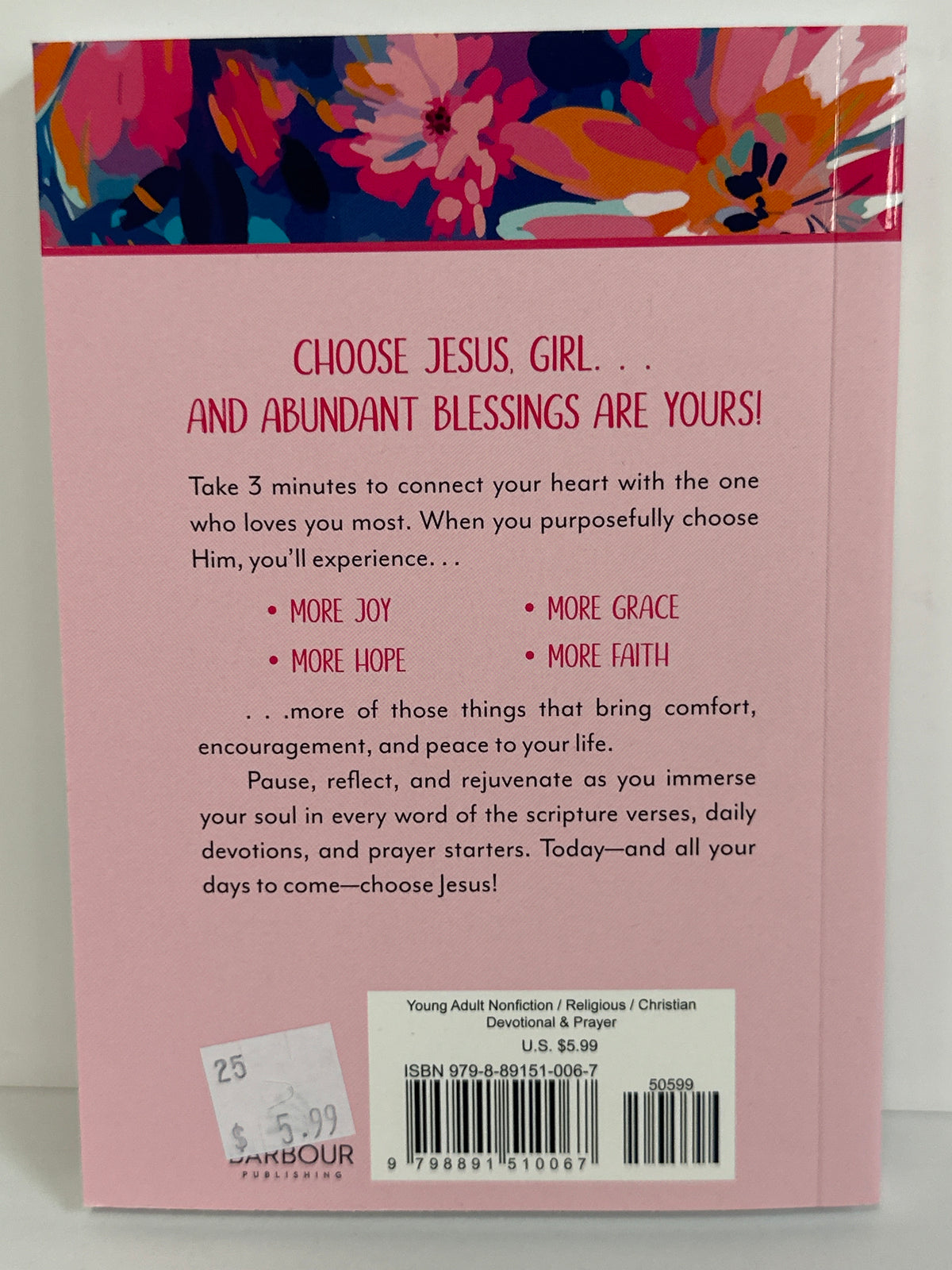 CHOOSE JESUS 3 MIN DEVOTIONS FOR TEEN GIRLS-0067