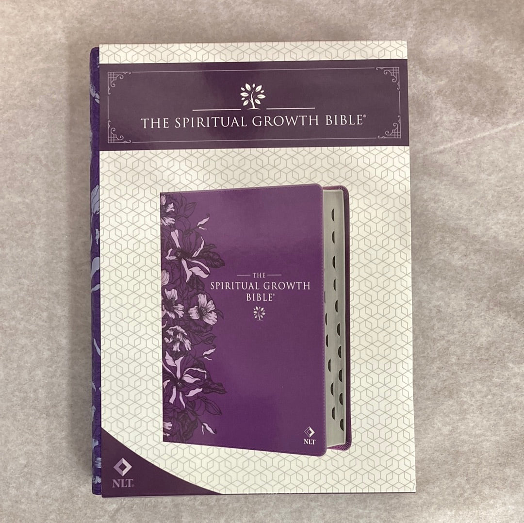 NLT SPIRITUAL GROWTH BIBLE PURPLE FLORAL