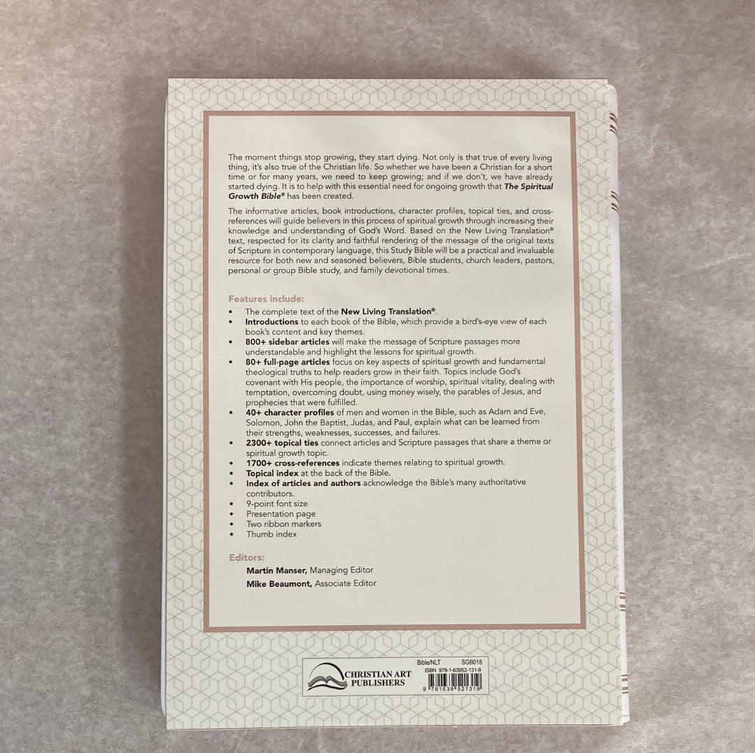 NLT SPIRITUAL GROWTH BIBLE CREAM FLORAL-1319