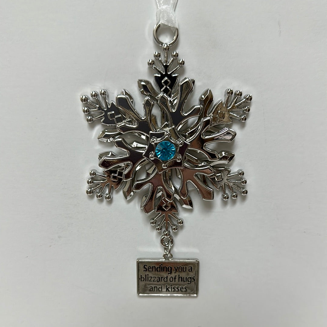 HUGS/KISSES SPIN SNOWFLAKE ORN-6392